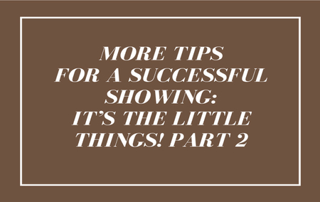 More Tips For A Successful Showing